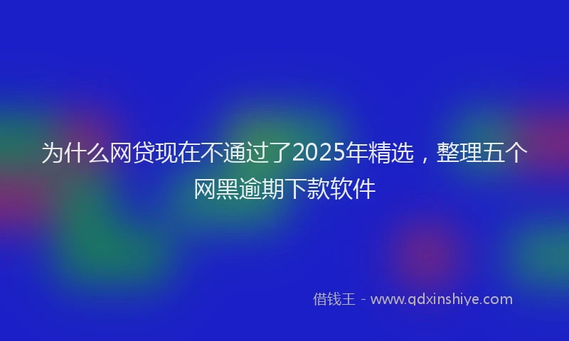 为什么网贷现在不通过了2025年精选，整理五个网黑逾期下款软件