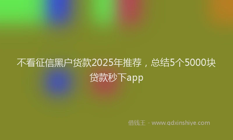不看征信黑户货款2025年推荐，总结5个5000块贷款秒下app