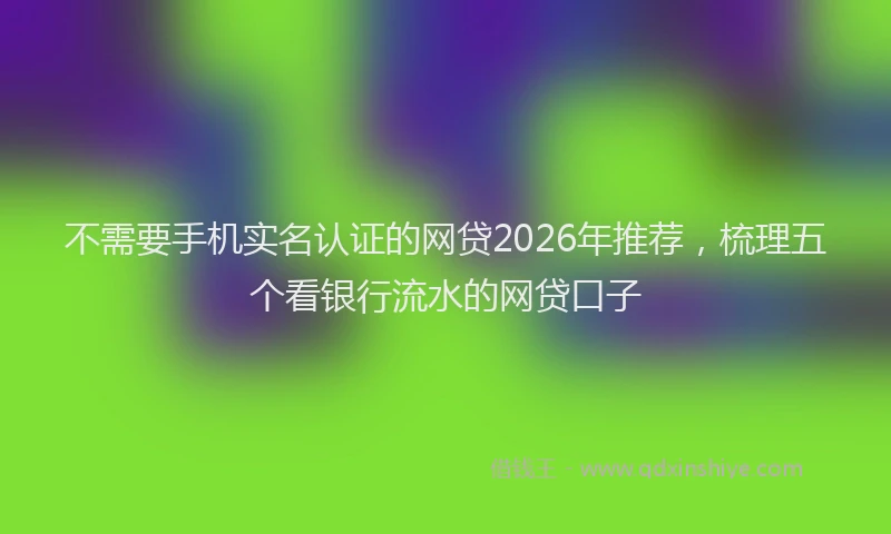不需要手机实名认证的网贷2026年推荐,梳理五个看银行流水的网贷口子