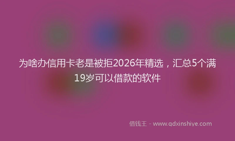 为啥办信用卡老是被拒2026年精选，汇总5个满19岁可以借款的软件