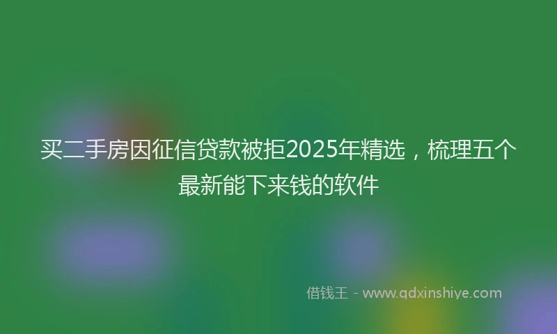 买二手房因征信贷款被拒2025年精选，梳理五个最新能下来钱的软件