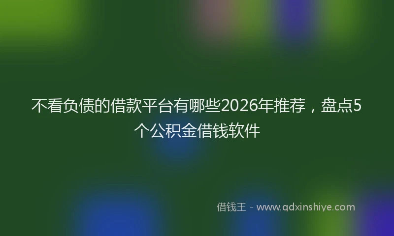 不看负债的借款平台有哪些2026年推荐，盘点5个公积金借钱软件