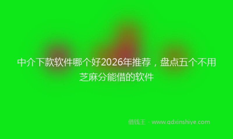 中介下款软件哪个好2026年推荐，盘点五个不用芝麻分能借的软件