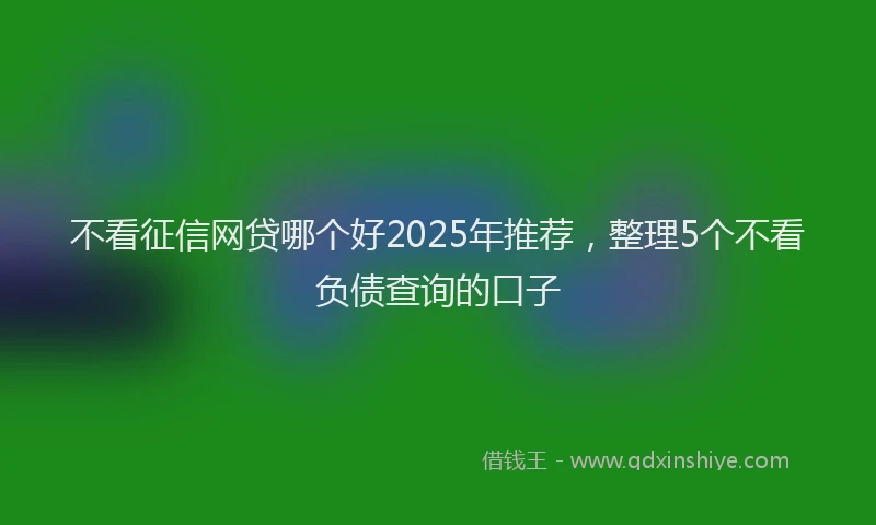 不看征信网贷哪个好2025年推荐，整理5个不看负债查询的口子