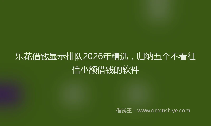 乐花借钱显示排队2026年精选，归纳五个不看征信小额借钱的软件