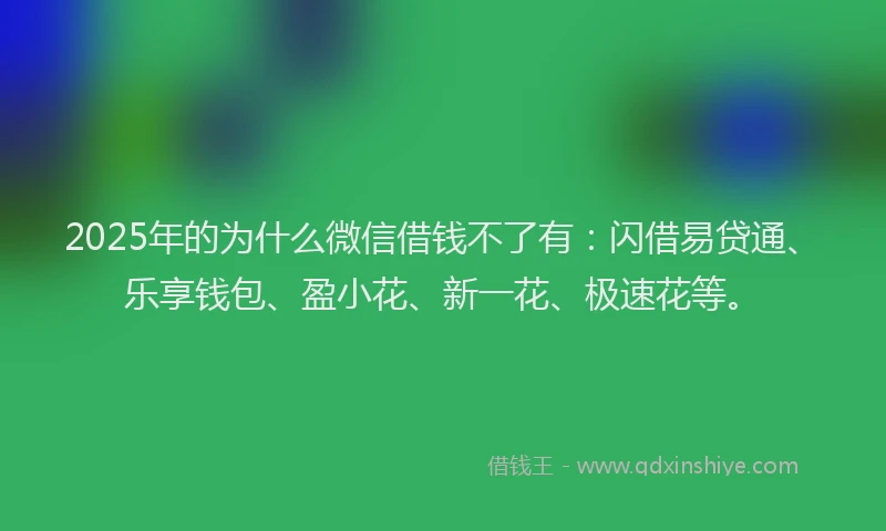 2025年的为什么微信借钱不了有：闪借易贷通、乐享钱包、盈小花、新一花、极速花等。