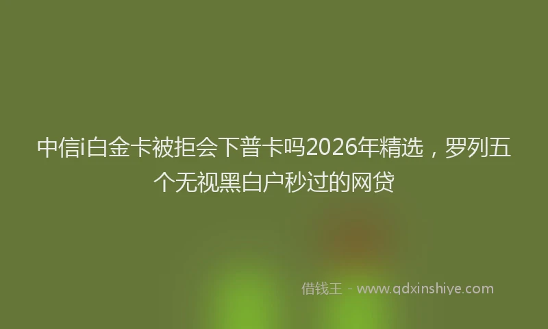中信i白金卡被拒会下普卡吗2026年精选，罗列五个无视黑白户秒过的网贷