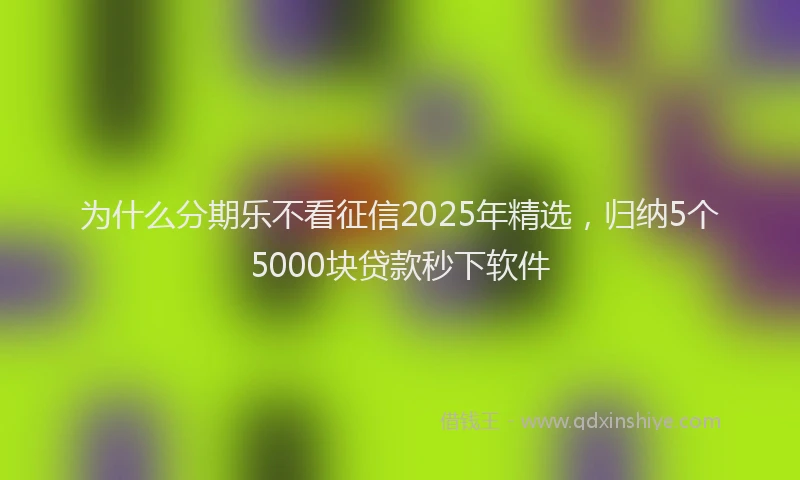 为什么分期乐不看征信2025年精选，归纳5个5000块贷款秒下软件