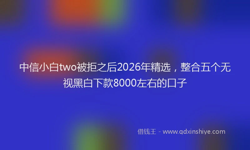 中信小白two被拒之后2026年精选，整合五个无视黑白下款8000左右的口子