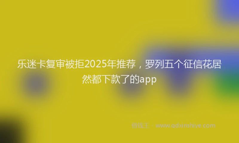 乐迷卡复审被拒2025年推荐，罗列五个征信花居然都下款了的app