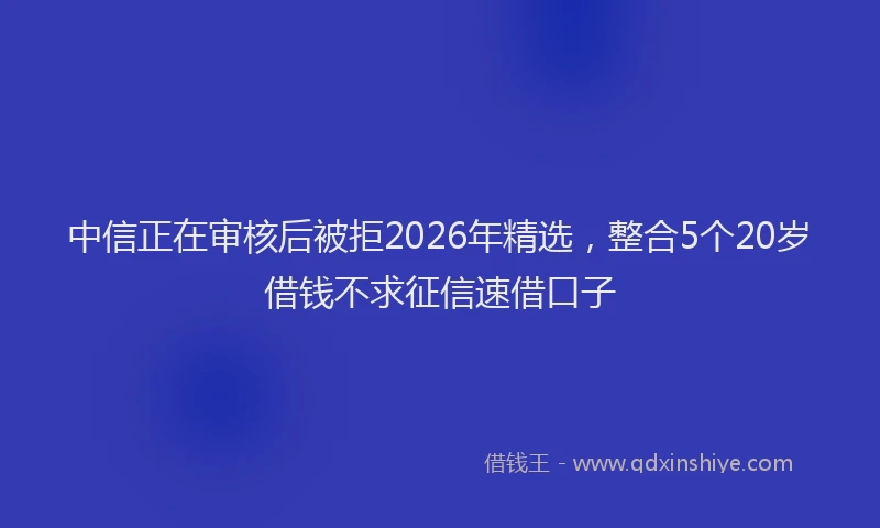 中信正在审核后被拒2026年精选，整合5个20岁借钱不求征信速借口子