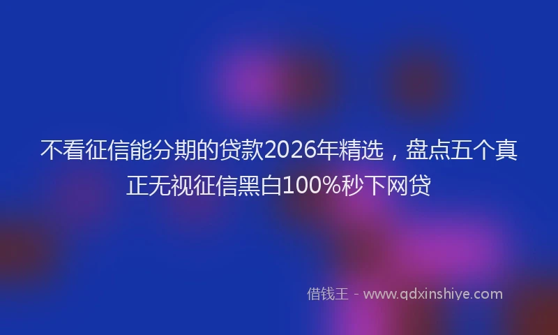 不看征信能分期的贷款2026年精选，盘点五个真正无视征信黑白100%秒下网贷