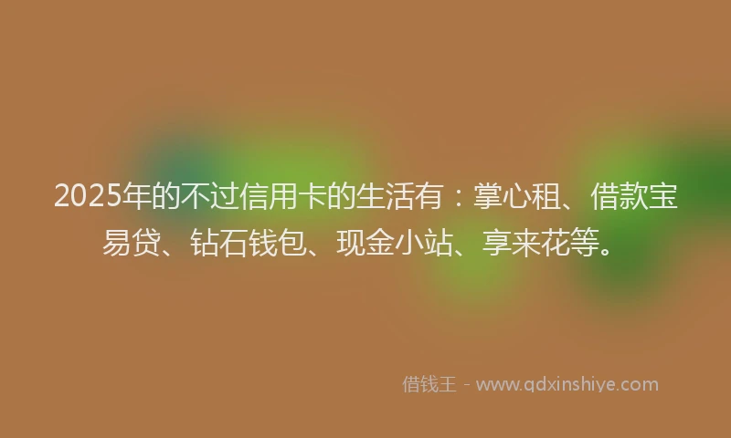 2025年的不过信用卡的生活有：掌心租、借款宝易贷、钻石钱包、现金小站、享来花等。