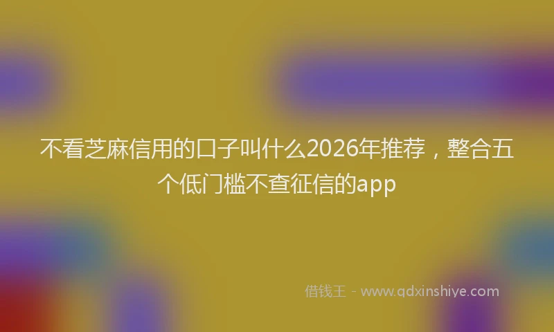 不看芝麻信用的口子叫什么2026年推荐，整合五个低门槛不查征信的app