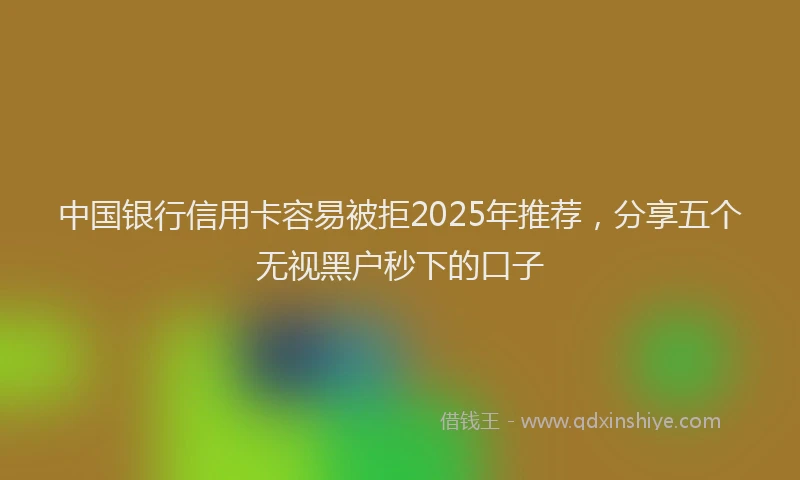 中国银行信用卡容易被拒2025年推荐，分享五个无视黑户秒下的口子