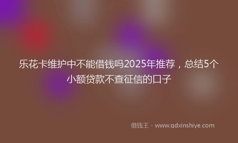 乐花卡维护中不能借钱吗2025年推荐，总结5个小额贷款不查征信的口子