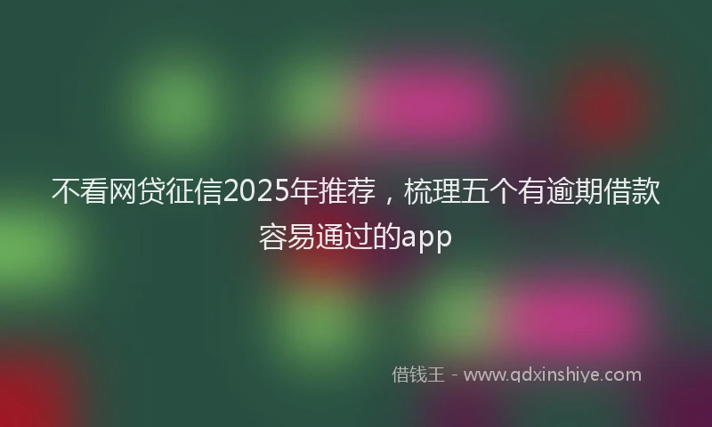 不看网贷征信2025年推荐，梳理五个有逾期借款容易通过的app