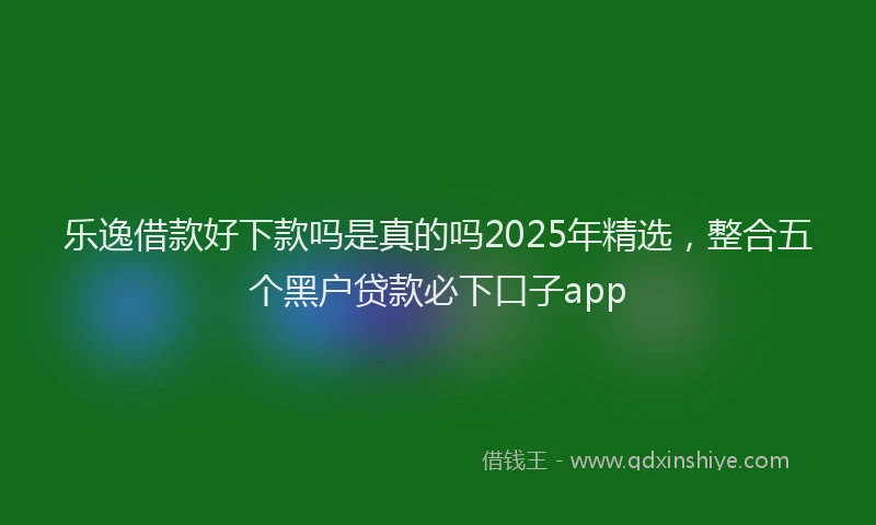 乐逸借款好下款吗是真的吗2025年精选，整合五个黑户贷款必下口子app