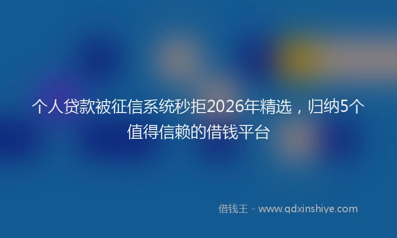 个人贷款被征信系统秒拒2026年精选，归纳5个值得信赖的借钱平台