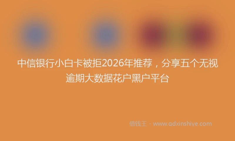 中信银行小白卡被拒2026年推荐,分享五个无视逾期大数据花户黑户平台