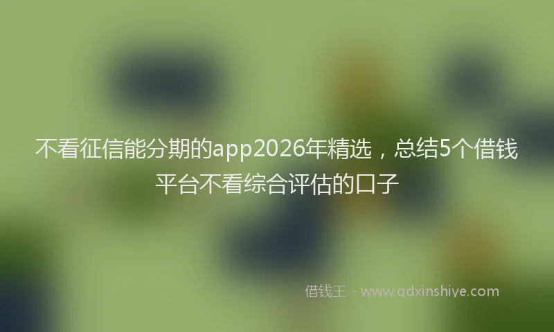 不看征信能分期的app2026年精选，总结5个借钱平台不看综合评估的口子