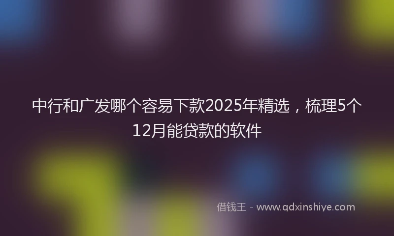 中行和广发哪个容易下款2025年精选，梳理5个12月能贷款的软件