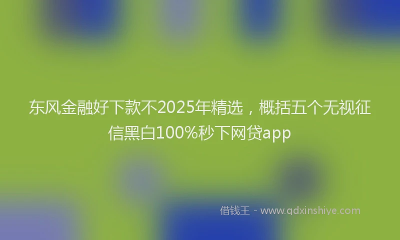 东风金融好下款不2025年精选,概括五个无视征信黑白100%秒下网贷app