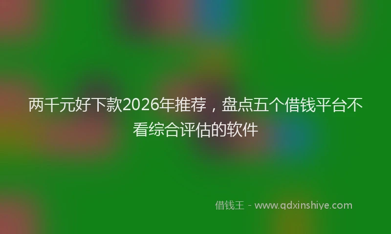 两千元好下款2026年推荐,盘点五个借钱平台不看综合评估的软件