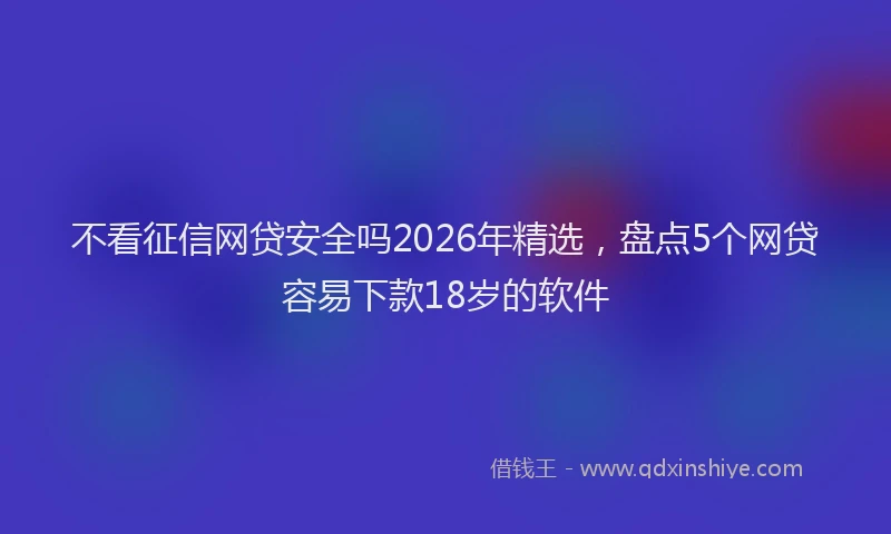 不看征信网贷安全吗2026年精选，盘点5个网贷容易下款18岁的软件