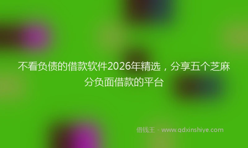 不看负债的借款软件2026年精选，分享五个芝麻分负面借款的平台