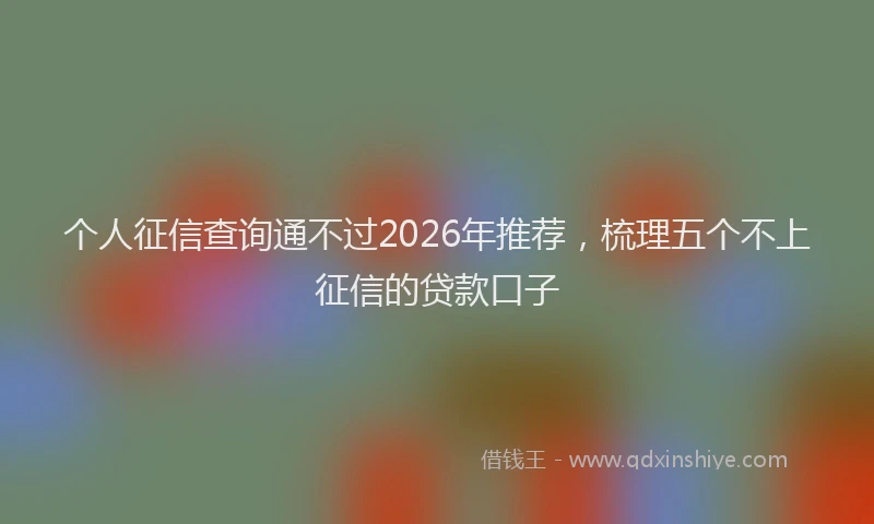 个人征信查询通不过2026年推荐，梳理五个不上征信的贷款口子