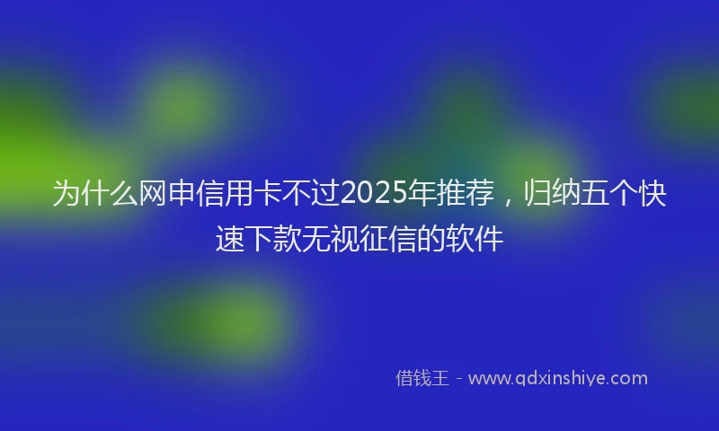 为什么网申信用卡不过2025年推荐，归纳五个快速下款无视征信的软件