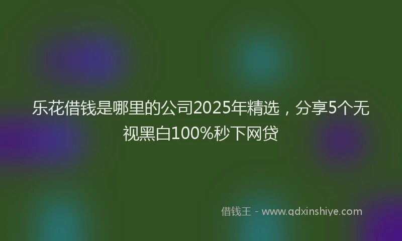 乐花借钱是哪里的公司2025年精选，分享5个无视黑白100%秒下网贷