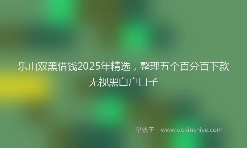 乐山双黑借钱2025年精选，整理五个百分百下款无视黑白户口子