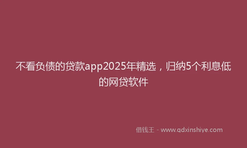 不看负债的贷款app2025年精选，归纳5个利息低的网贷软件