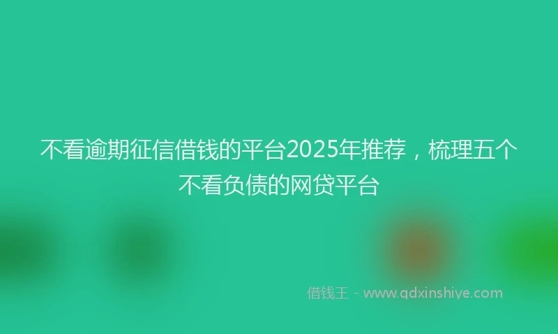 不看逾期征信借钱的平台2025年推荐，梳理五个不看负债的网贷平台