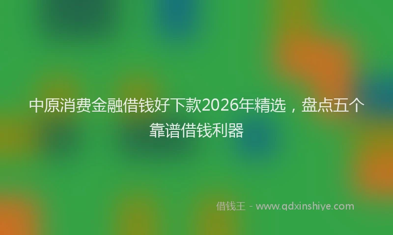 中原消费金融借钱好下款2026年精选，盘点五个靠谱借钱利器
