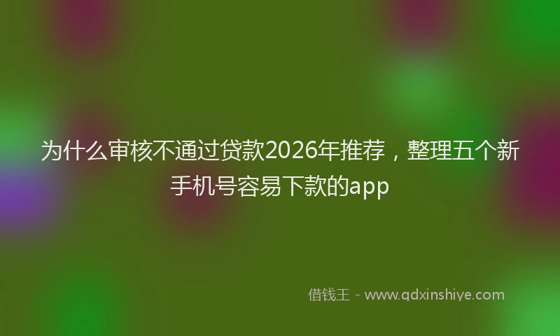 为什么审核不通过贷款2026年推荐，整理五个新手机号容易下款的app