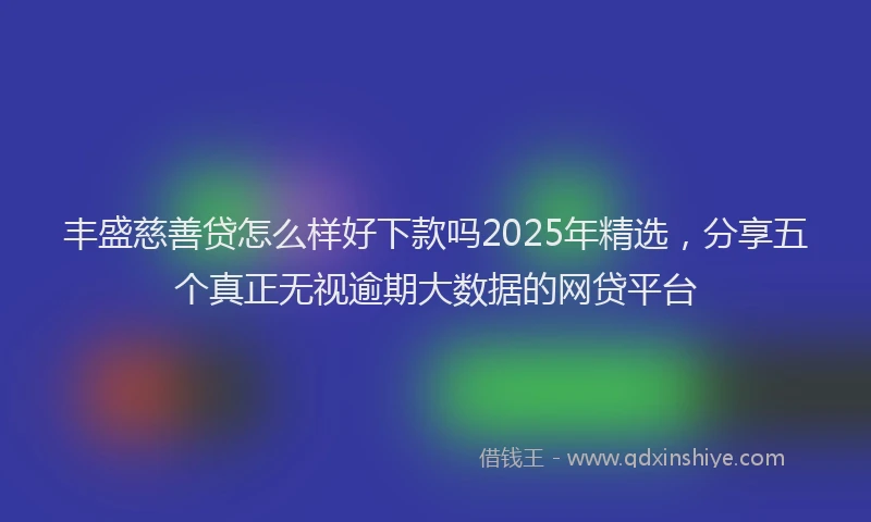 丰盛慈善贷怎么样好下款吗2025年精选,分享五个真正无视逾期大数据的网贷平台