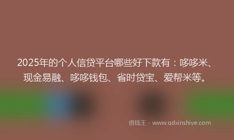 2025年的个人信贷平台哪些好下款有：哆哆米、现金易融、哆哆钱包、省时贷宝、爱帮米等。