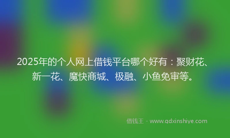 2025年的个人网上借钱平台哪个好有：聚财花、新一花、魔快商城、极融、小鱼免审等。