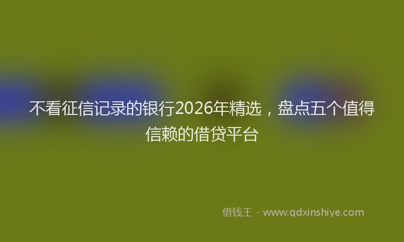 不看征信记录的银行2026年精选,盘点五个值得信赖的借贷平台