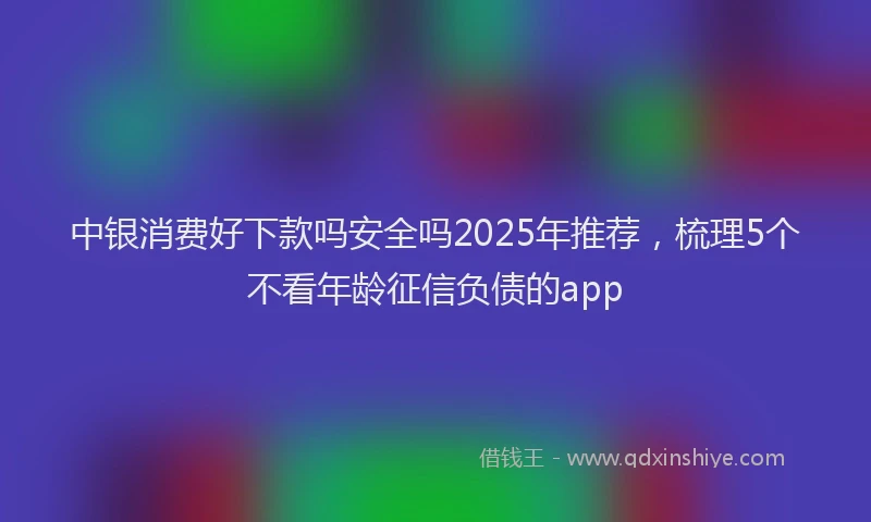 中银消费好下款吗安全吗2025年推荐，梳理5个不看年龄征信负债的app