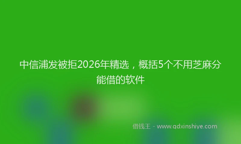 中信浦发被拒2026年精选,概括5个不用芝麻分能借的软件