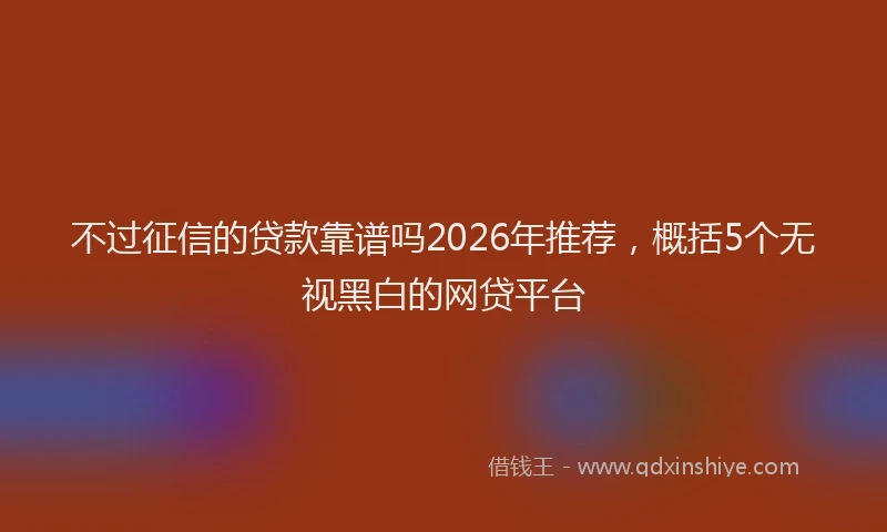 不过征信的贷款靠谱吗2026年推荐,概括5个无视黑白的网贷平台