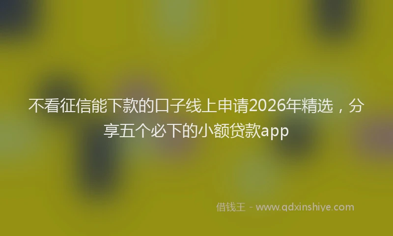 不看征信能下款的口子线上申请2026年精选，分享五个必下的小额贷款app