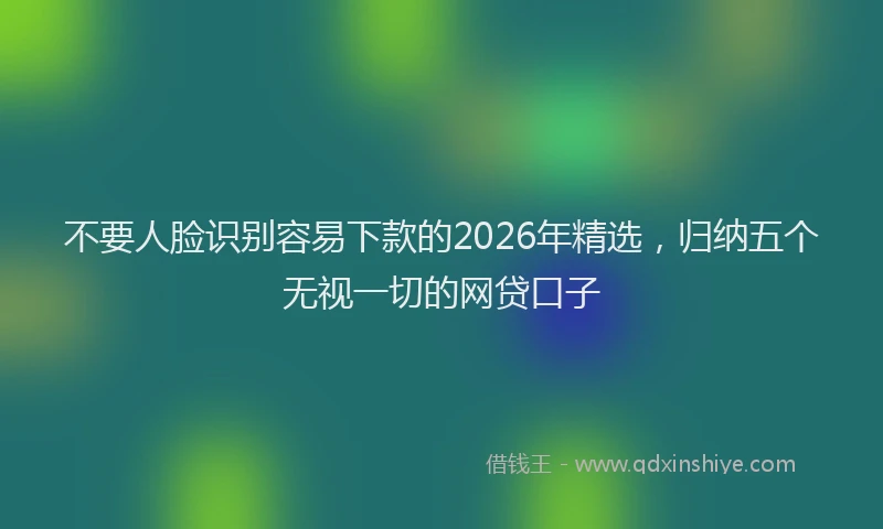 不要人脸识别容易下款的2026年精选,归纳五个无视一切的网贷口子