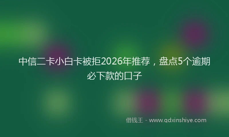 中信二卡小白卡被拒2026年推荐，盘点5个逾期必下款的口子