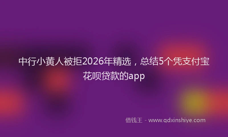 中行小黄人被拒2026年精选，总结5个凭支付宝花呗贷款的app