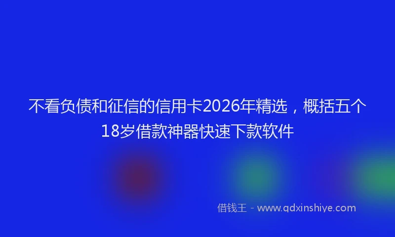 不看负债和征信的信用卡2026年精选，概括五个18岁借款神器快速下款软件